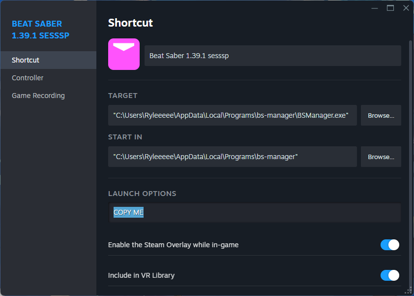 Launch Options